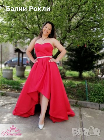 Стилна бална червена рокля, снимка 2 - Рокли - 32799578