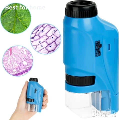 Мини микроскоп OSDUE за деца с LED светлина, асферична система от лещи