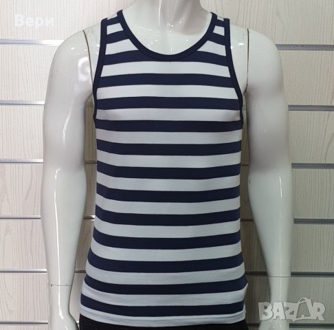 Нов мъжки моряшки потник на тъмносиньо и бяло райе, снимка 11 - Други - 28271784