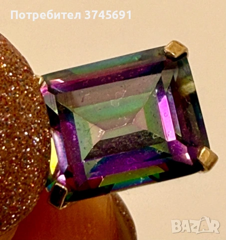 Златни обеци и медальон с мистичен топаз, снимка 4 - Обеци - 53019157