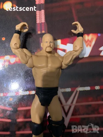 Екшън фигура WWE Stone Cold Steve Austin Ледения Стив Остин Mattel basic figure играчка WWF WCW, снимка 7 - Колекции - 48438530