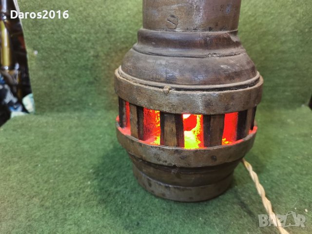 Стара нощна лампа, дърво и желязо , снимка 5 - Антикварни и старинни предмети - 39301956
