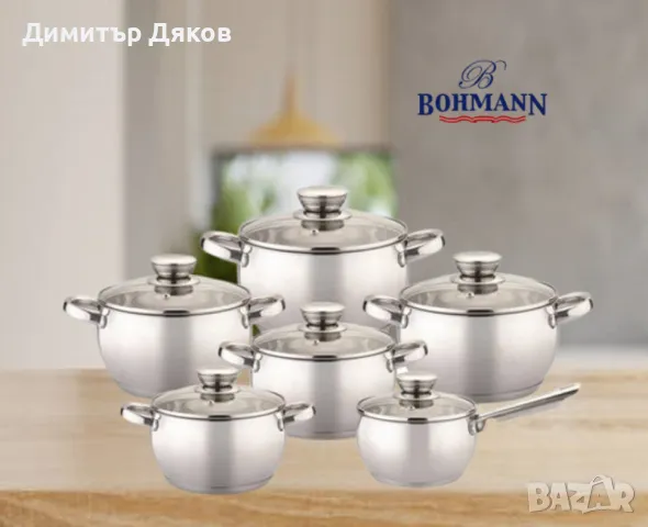 Комплект тенджери Bohmann, 16K/16/18/20/22/24см - 2.1л./2,1л./2.9л./3.9л./5.1л./6.6л.
