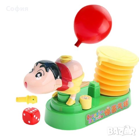 Забавна детска игра със зарчета и количка за надуване на балони, снимка 1 - Други - 42947683