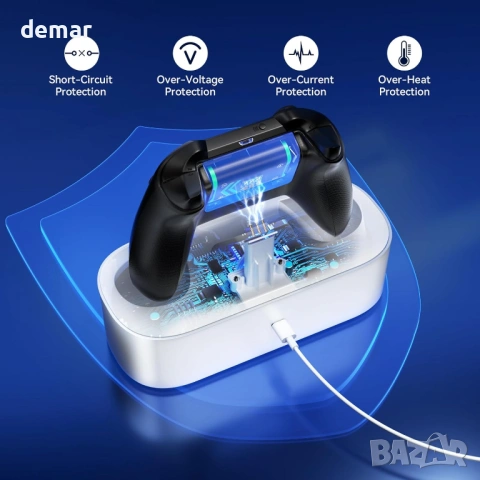 NEWDERY Единична зарядна станция за безжичен контролер Xbox и батерия 5280mWh, снимка 6 - Аксесоари - 53053134