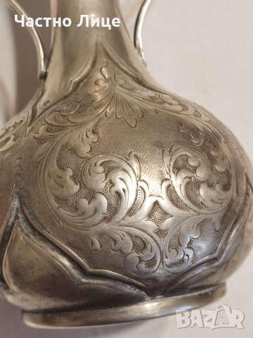 Старинен Сребърен Италиански Аристократичен Съд за Вино 19 век, снимка 3 - Антикварни и старинни предмети - 34879945
