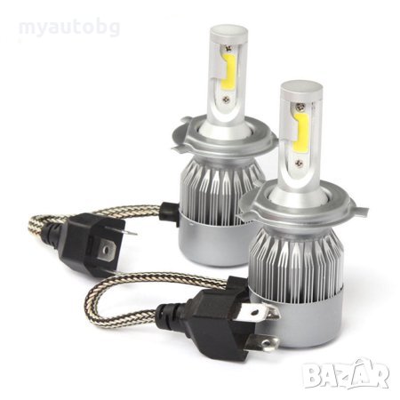 H4 LED крушки автокрушки 3800LM 72W 12V комплект BI xenon, снимка 2 - Аксесоари и консумативи - 26912742