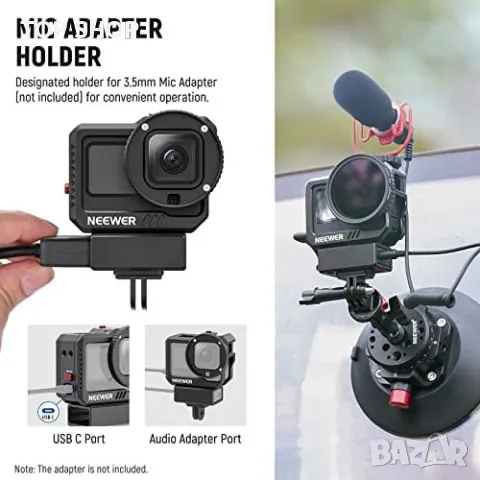 Нов Комплект видео клетка алуминиева кутия с микрофонен аудио адаптер, снимка 3 - Чанти, стативи, аксесоари - 49509535