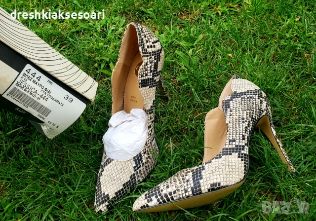 EXE обувки на ток естествена кожа със змийски дизайн