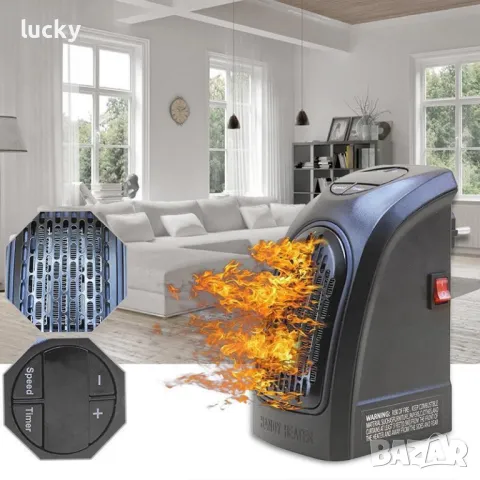 Портативна керамична печка Handy Heater, 400w, с таймер , снимка 9 - Други стоки за дома - 47989073