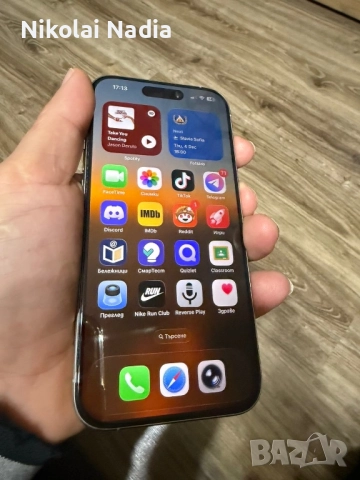 iPhone 15 Pro 256 GB 1300 лв с гаранция до април 2026 г.