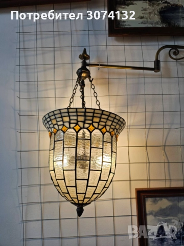 Лампа Тифани с голямо чупещо се рамо, снимка 2 - Настолни лампи - 52336068