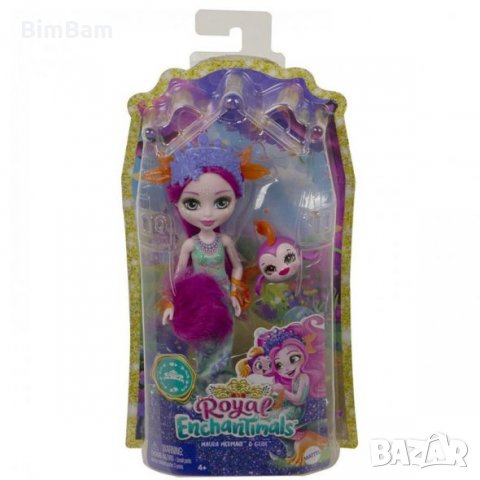 Кукла Royal Enchantimals  MAURA MERMAID & GLIDE - РИБКА / Mattel, снимка 6 - Кукли - 35175661