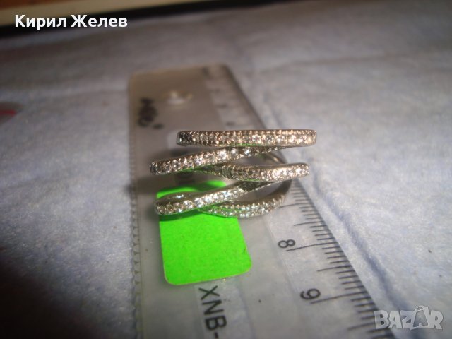 КРАСИВ СРЕБЪРЕН СКЪПОЦЕНЕН АРТ ПРЪСТЕН РОДИРАНО СРЕБРО 925 с ФАСЕТИРАНИ ЦИРКОНИ 32580, снимка 12 - Пръстени - 38381445