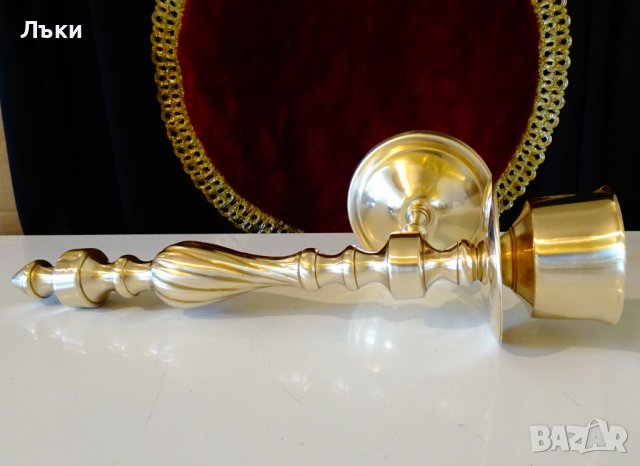 Бронзов свещник за стена,свещник за пиано. , снимка 2 - Антикварни и старинни предмети - 43849429