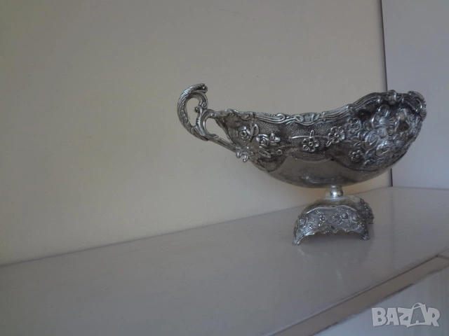 Голяма разкошна сребриста купа, снимка 8 - Антикварни и старинни предмети - 53528053