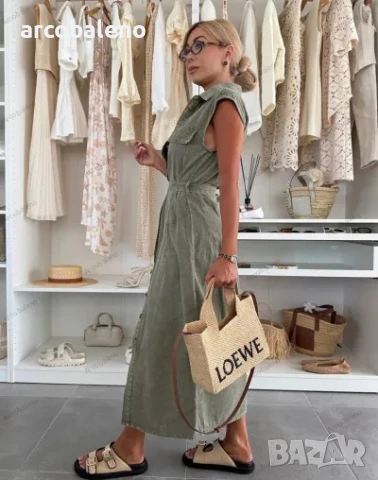 Дамска ежедневна едноредна дънкова рокля без ръкави, 3цвята , снимка 6 - Рокли - 51033308