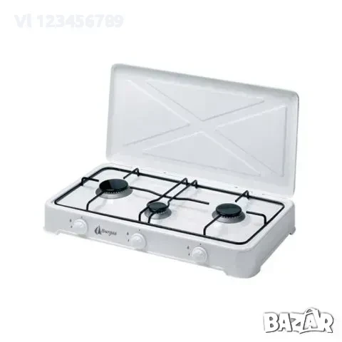 Троен газов котлон газов с капак Rosberg, 30mbar 2x2.2kWh+1x1kWh