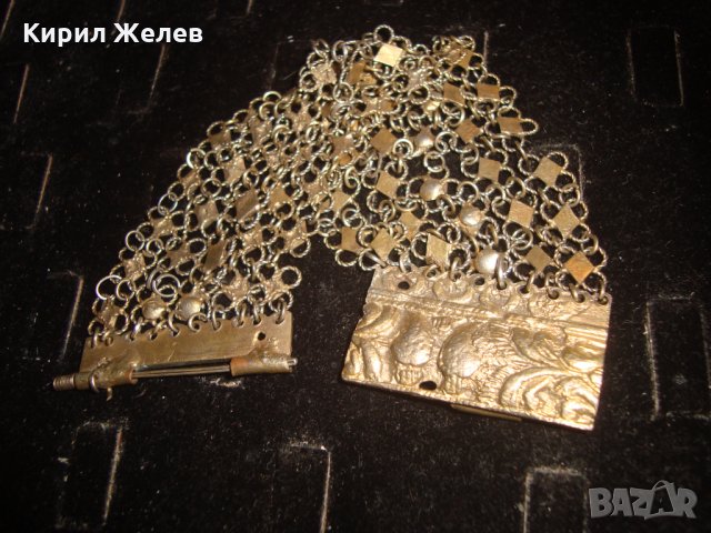 17-18 ВЕК САЧАНЕНА СРЕБЪРНА с ЖИВАЧНА ПОЗЛАТА ВЪЗРОЖДЕНСКА ПЛЕТКА ЕТНО - ГРИВНА РЪЧЕН УНИКАТ 20579, снимка 3 - Антикварни и старинни предмети - 33215737