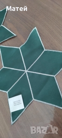 Комплект от 4 сатенени подложки/каренца* "Коледни звезди ", снимка 4 - Декорация за дома - 52430897