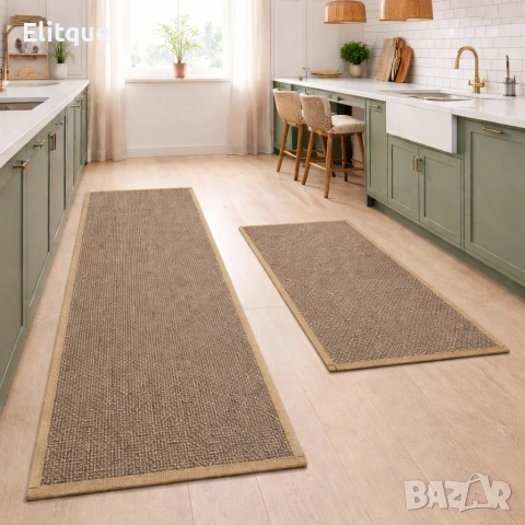 Комплект от 2 броя противоплъзгащи кухненски килими, снимка 3 - Пътеки - 53355536
