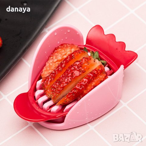 943 Уред за рязане на ягоди с 3 приставки резачка за ягоди киви яйцерезачка, снимка 6 - Аксесоари за кухня - 37436555