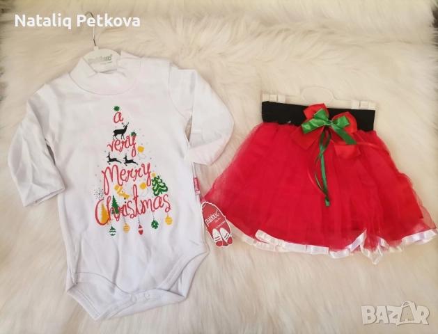 Коледен комплект , снимка 2 - Бебешки рокли - 52278529