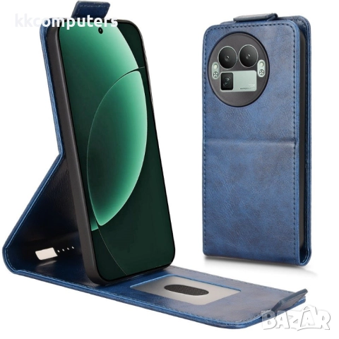 Кожен флип калъф за Realme GT 8 Pro 5G- Стенд и Холдер за Карти, вкл. Протектор, 4 Цвята