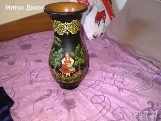 Ваза рисувана от соца за украса на ДПУ Асеновград Н-375мм фи горе 155мм и фи долу -110мм, снимка 10 - Декорация за дома - 47308062