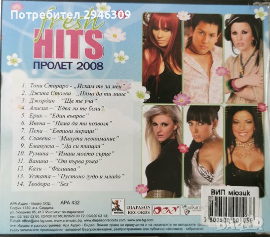 Fresh Hits Пролет 2008, снимка 2 - CD дискове - 43243168