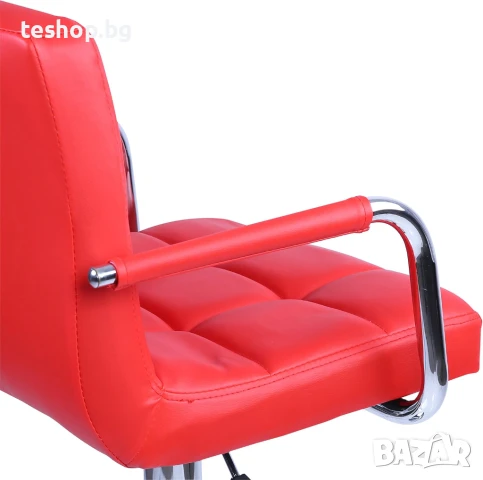 Бар стол 2 броя комплект кожа червен цвят от 300 лева на 250 лева, снимка 4 - Столове - 50968415