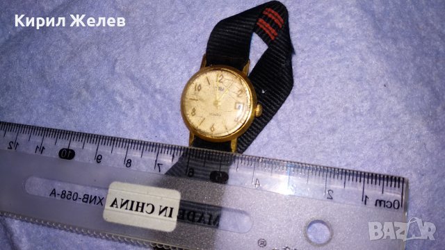 ЗАРЯ 22 КАМЪКА Стар ПОЗЛАТЕН РЯДЪК МОДЕЛ РЕТРО ЧАСОВНИК СССР с КАИШКА 32558, снимка 2 - Антикварни и старинни предмети - 38452883