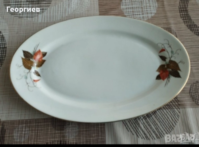 Въртяща дъска с нож-вилица и сатър.Чиния за плата,маслини., снимка 4 - Прибори за хранене, готвене и сервиране - 49797272