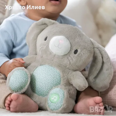 Плюшена играчка Зайче със светлини вибрации и музика, снимка 4 - Плюшени играчки - 47263458