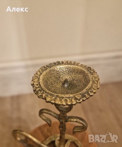 Кован езически свещник, Месинг., снимка 6 - Антикварни и старинни предмети - 43792830