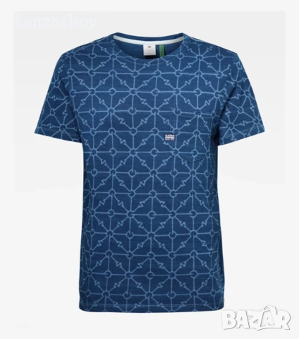G-Star RAW Men's Midnight Aged Blue Indigo - страхотна мъжка тениска КАТО НОВА С, снимка 2 - Тениски - 53167039