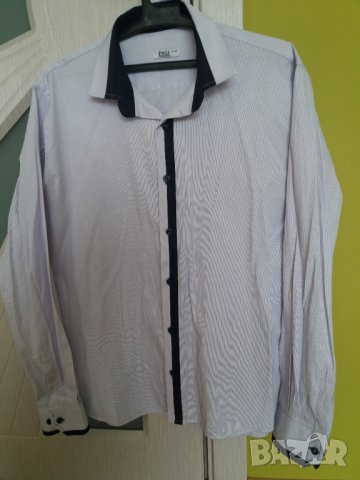 Мъжка риза дълъг ръкав LUSI 41-42 памук, снимка 3 - Ризи - 33537371