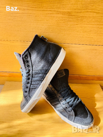 Adidas  NIZZA highs black leather  ,  номер 43, 1/3, снимка 4 - Кецове - 44864003