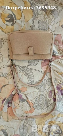 Дамска чанта Daphne в прашно розово от естествена кожа, снимка 3 - Чанти - 51048107