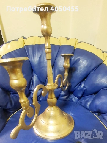 Метален свещник , снимка 2 - Други ценни предмети - 53499148