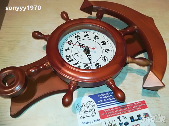 АНТИК-котва рул часовник-34х26х6см-дърво, снимка 2 - Колекции - 28882562