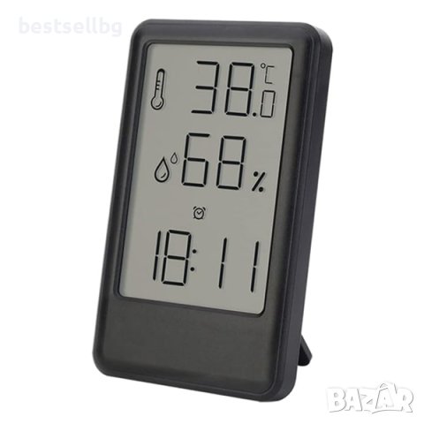 Електронен термометър влагомер домашен стаен дигитален часовник влага, снимка 8 - Стенни часовници - 43709940