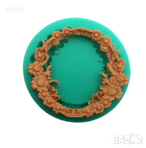силиконова форма молд кръгла рамка венец  украса декор торта фондан шоколад и др, снимка 3 - Форми - 15703299
