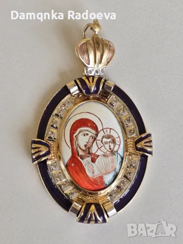 СССР златна висулка с Якутски Диаманти 14 карата, снимка 14 - Колиета, медальони, синджири - 49783796