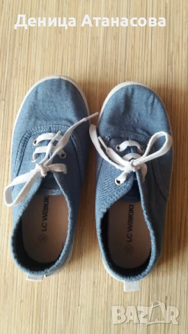 Сини гуменки LC Waikiki, сиви пантофи Viggami, тъмносини пантофи 30 номер и плюшени пантофи 34 номер, снимка 3 - Детски пантофи - 36429813