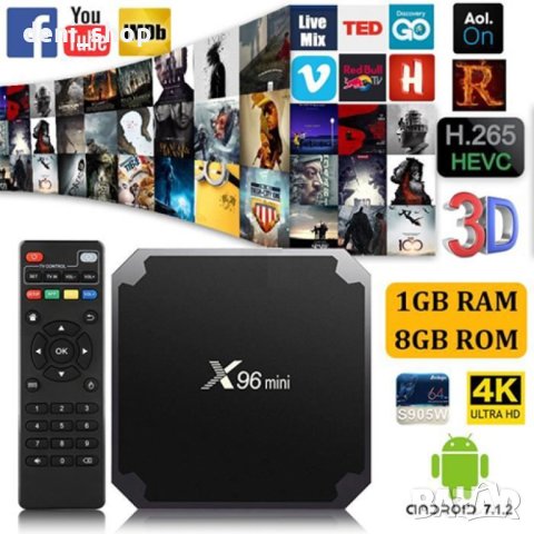 СМАРТ ТВ БОКС SMART TV BOX X96 MINI, снимка 7 - Плейъри, домашно кино, прожектори - 44105827
