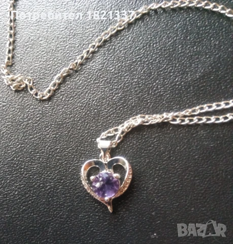 Колие с кристал аметист, снимка 5 - Колиета, медальони, синджири - 50580756