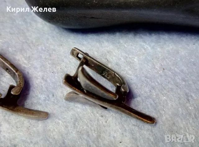 Стари НЕЖНИ ФИГУРАЛНИ АНГЛИЙСКИ СРЕБЪРНИ ОБЕЦИ ПЕПЕРУДИ ОКСИДИРАНО СРЕБРО 925 РЪЧНА АРТ РАБОТА 39261, снимка 9 - Обеци - 48901279