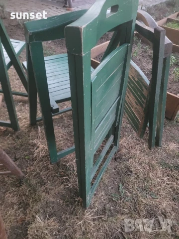 сгъваеми дървени градински столове- различни модели, за тераса и градина, снимка 9 - Градински мебели, декорация  - 51136575