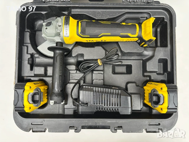 Stanley SFMCG700 - Безчетков ъглошлайф 2x18V 4.0Ah перфектен!, снимка 2 - Ъглошлайфи - 53368089